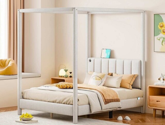 wingback canopy bed