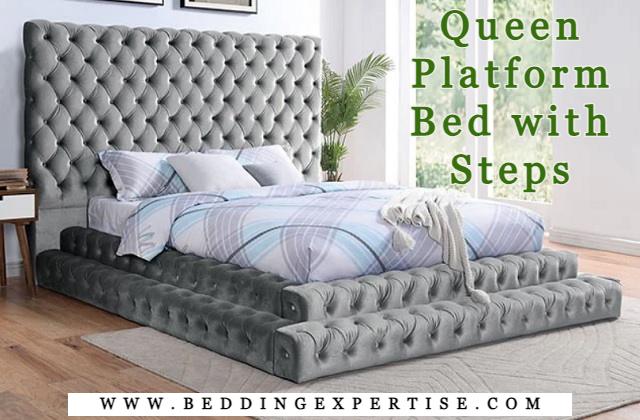 Queen Platform Bed with Steps