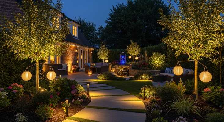 Decoradyard Garden Tips by DecoratorAdvice: Practical Ideas for a Beautiful and Functional Outdoor Space 5 Adding Lighting for Atmosphere and Safety
